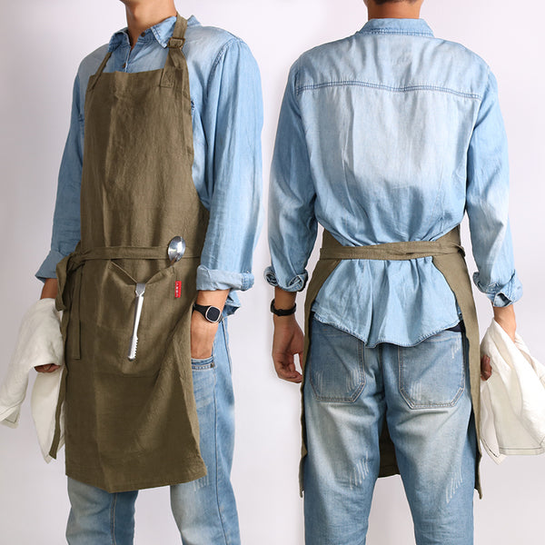 Linen Apron With Extra Long Pockets